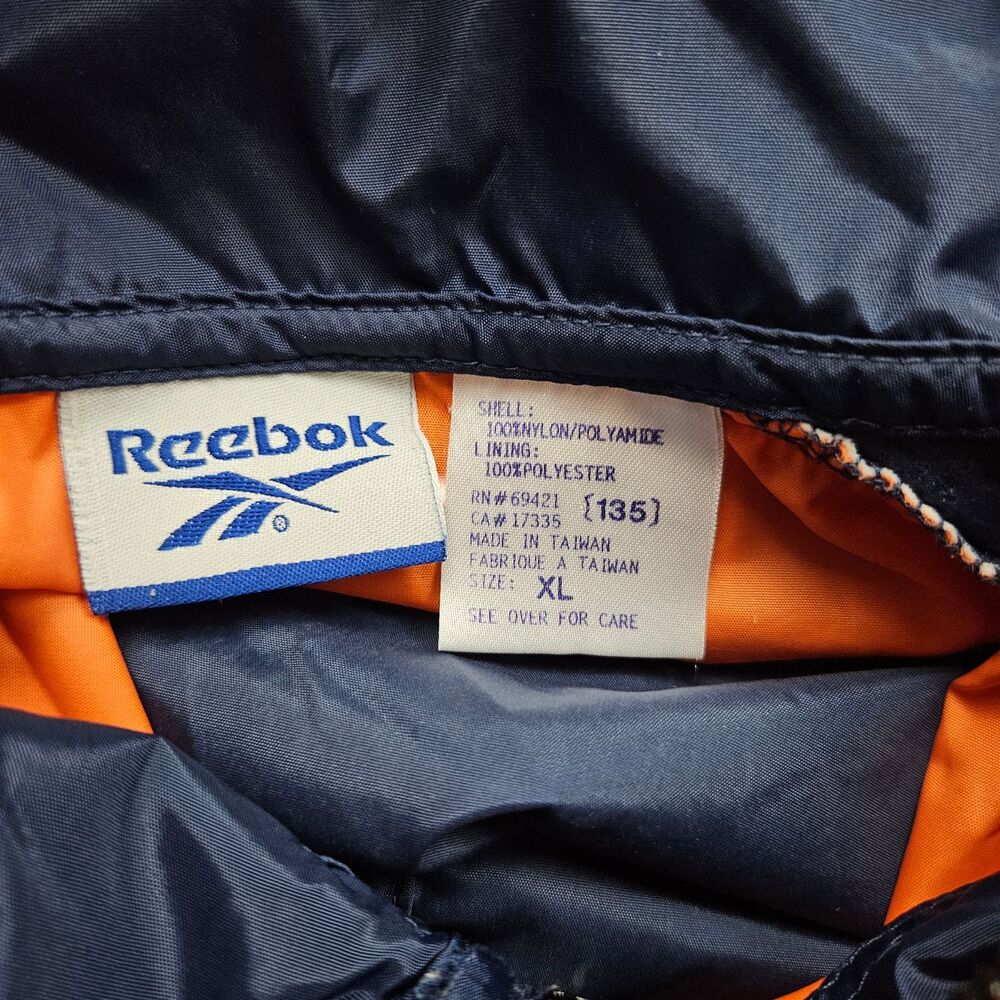 Vintage Reebok Windbreaker Jacket Mens Size XL Blue Orange Full Zip Vented 90s - Picture 5 of 9